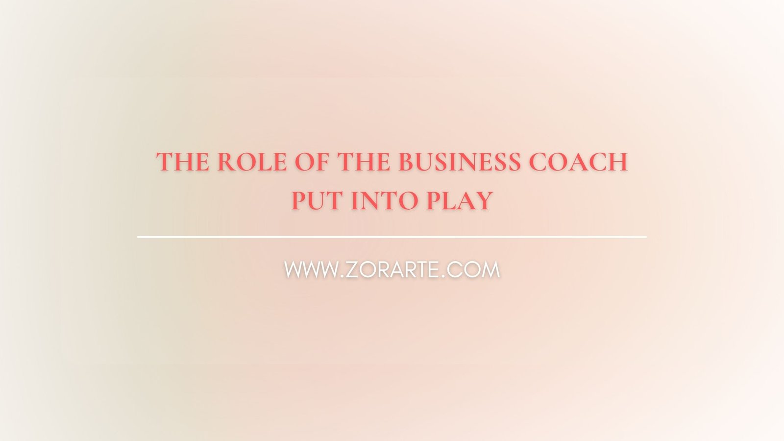 The Role of the Business Coach Put into Play